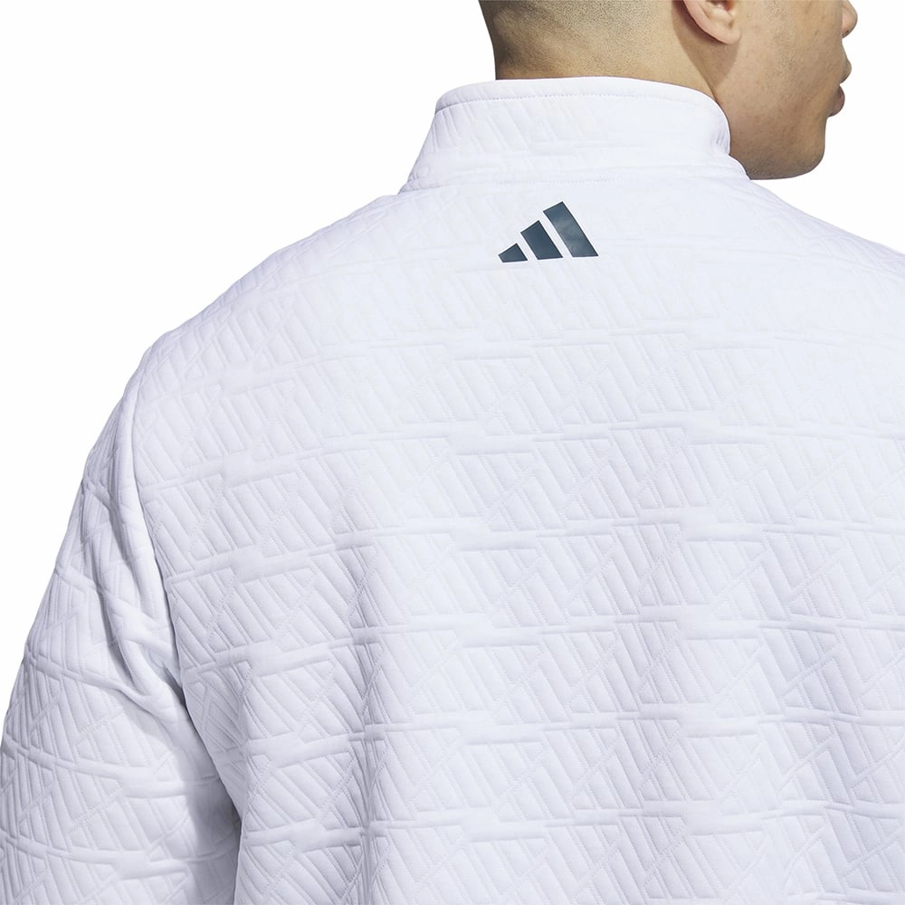 adidas DWR 1/4 Zip Pullover - White Casual Essentials Embroidered Detail