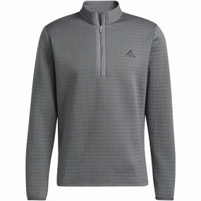 product anti odor freshness Cold Day Wear adidas DWR 22 1/4 Zip Pullover - Grey Four