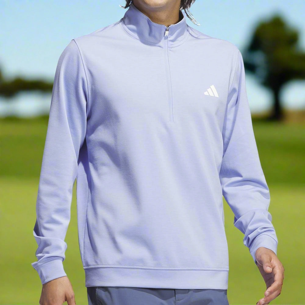 adidas Elevated 1/4 Zip Pullover - Blue Spark Comfort Piece Weekend Minimal