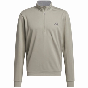 Logo Design Core Bold adidas Elevated 1/4 Zip Pullover - Silver Pebble