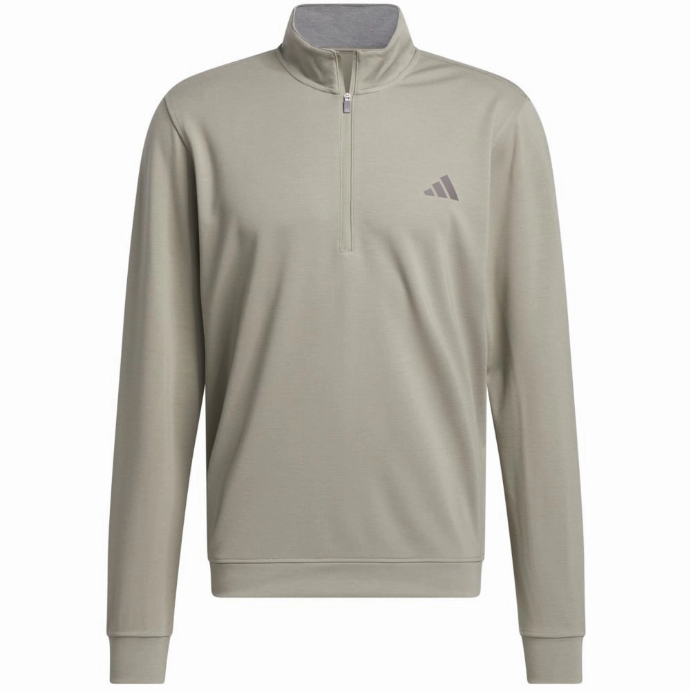 Logo Design Core Bold adidas Elevated 1/4 Zip Pullover - Silver Pebble