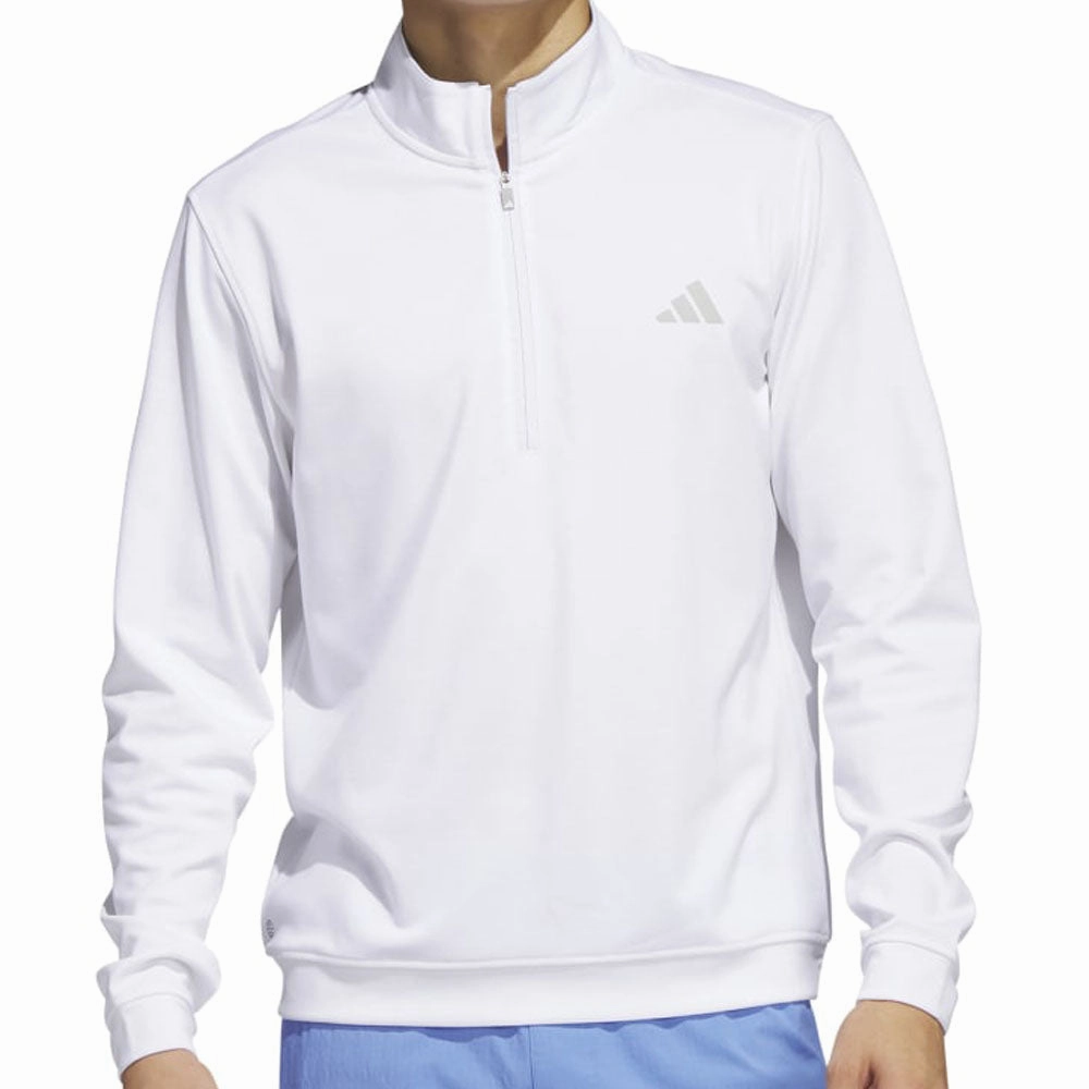 Cozy Coverage Breathable fabric adidas Elevated 1/4 Zip Pullover - White