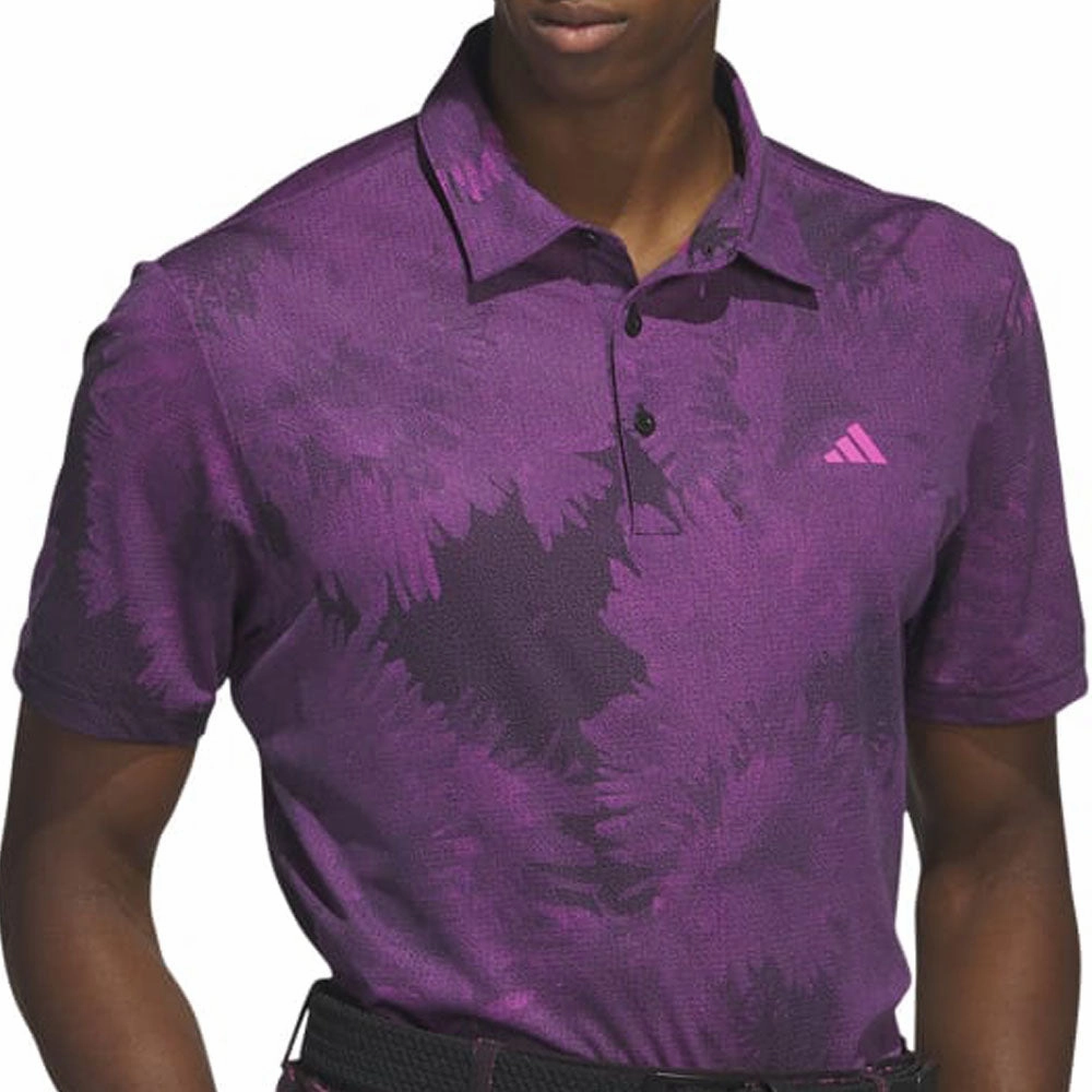 Fresh Comfort Style adidas Flower Mesh Polo Shirt - Black/Lucid Fuchsia
