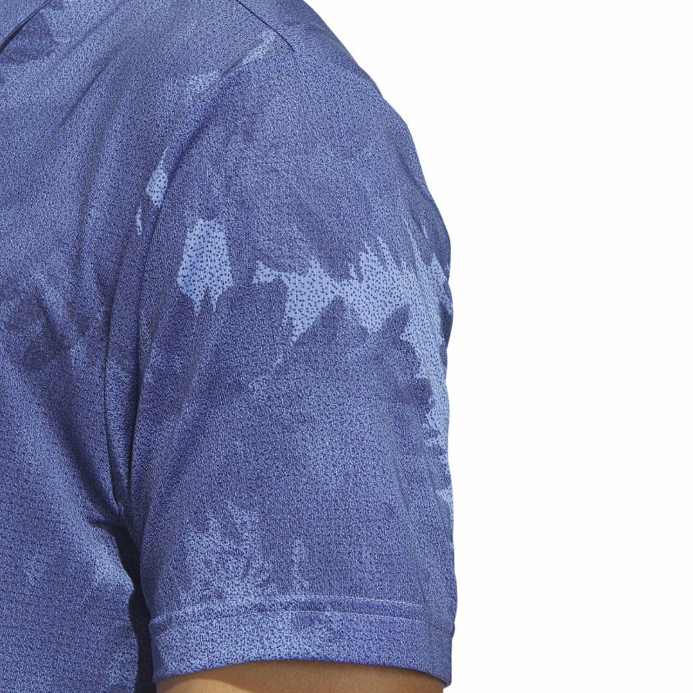 adidas Flower Mesh Polo Shirt - Blue Fusion/Collegiate Navy Scoop neck femininity