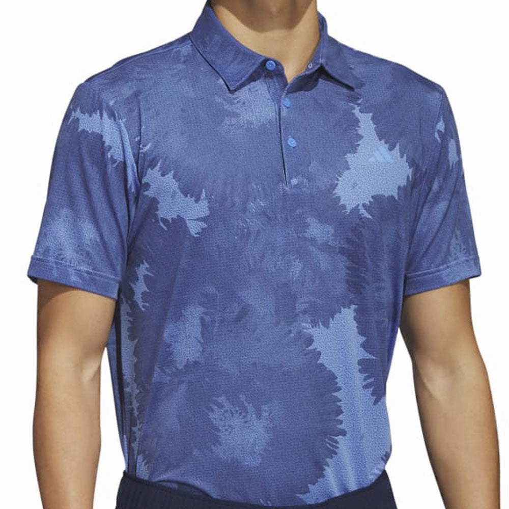 adidas Flower Mesh Polo Shirt - Blue Fusion/Collegiate Navy Ethically Sourced Material