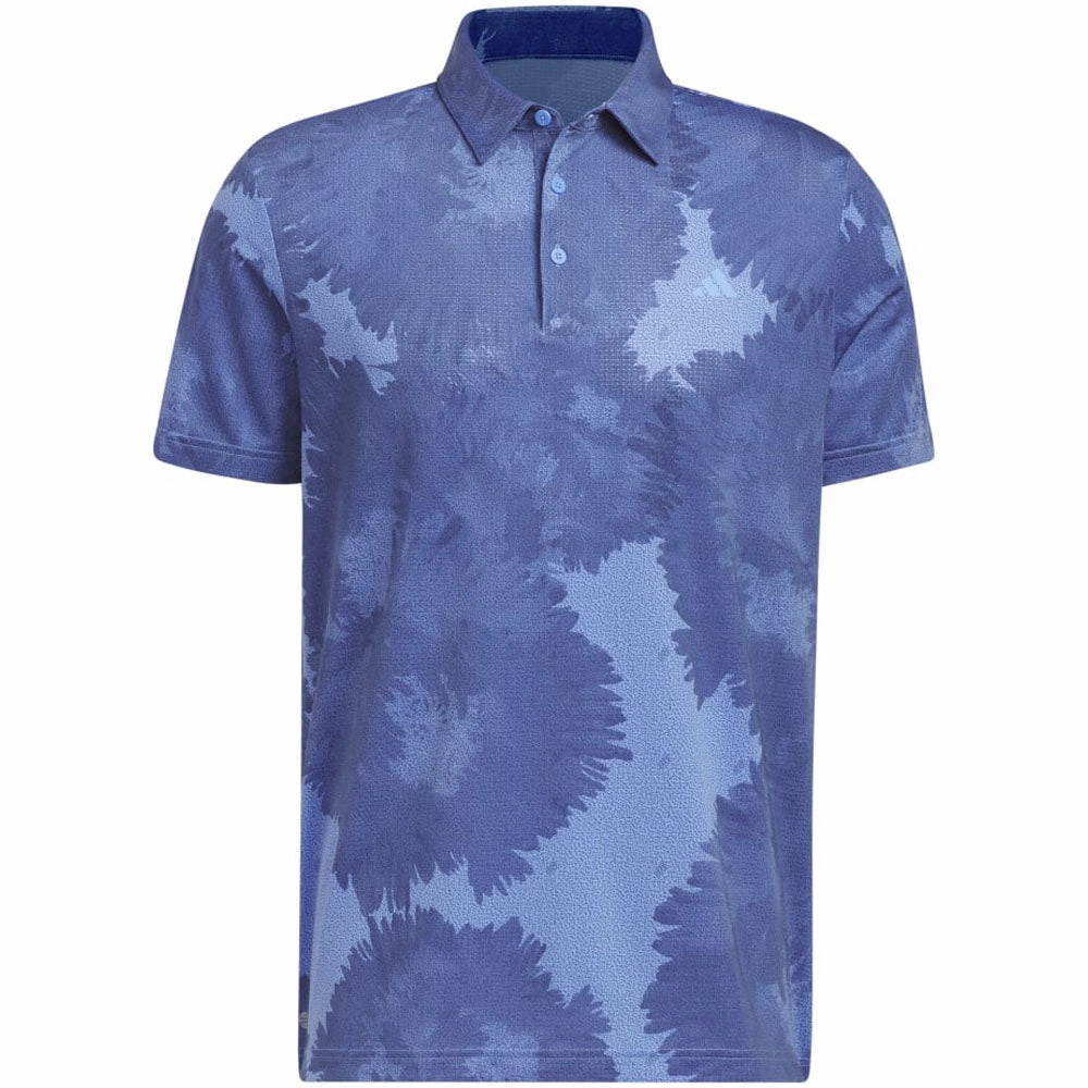 adidas Flower Mesh Polo Shirt - Blue Fusion/Collegiate Navy Stylish Details
