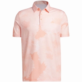 adidas Flower Mesh Polo Shirt - Coral Fusion/White Award-winning Comfy Layer