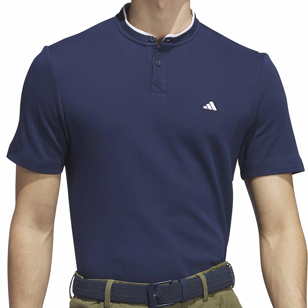 adidas Go-To Henley Polo Shirt - Collegiate Navy Stylish Casual Distressed Hem Finish