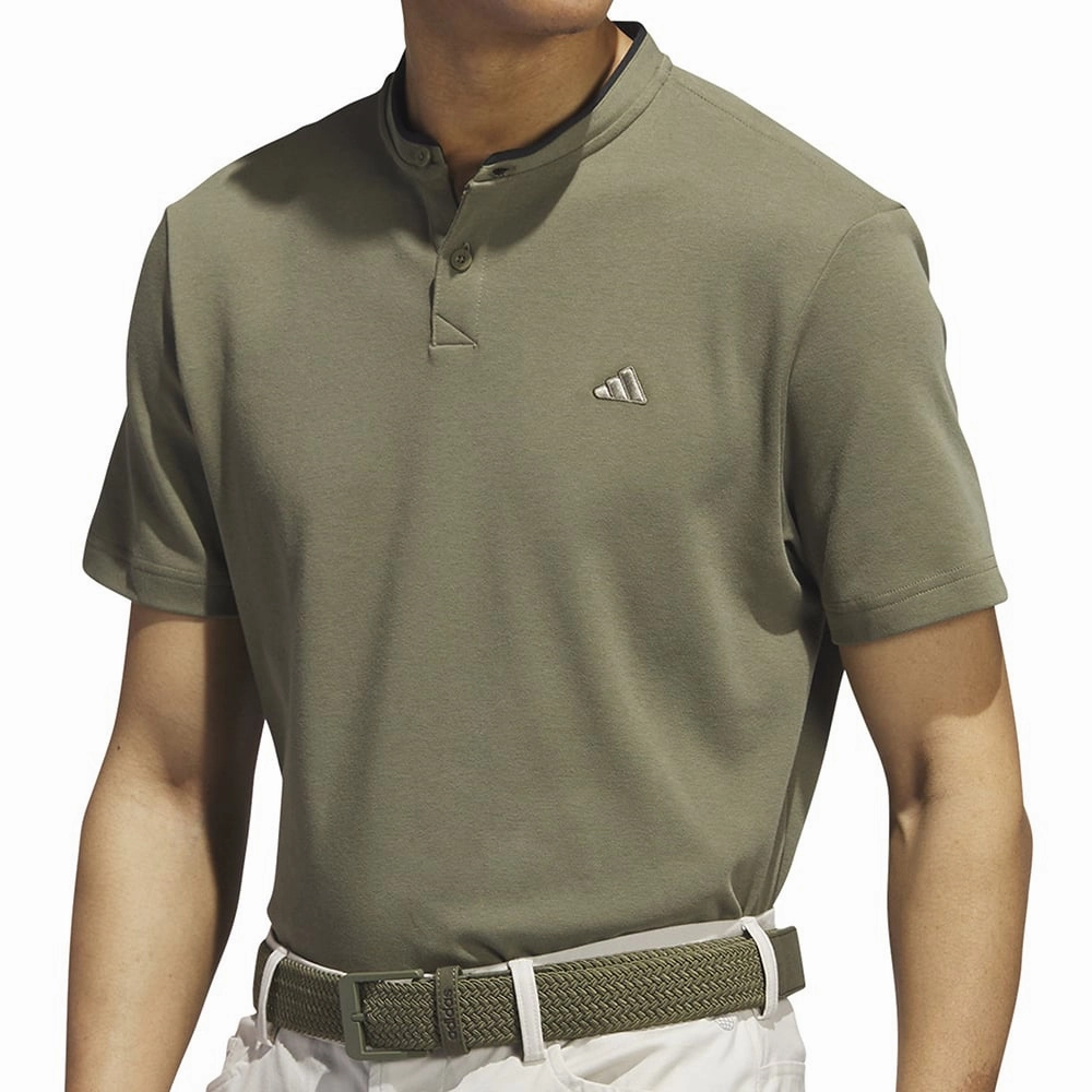 Classic Layer Wear Comfy Essentials Wear adidas Go-To Henley Polo Shirt - Olive Strata