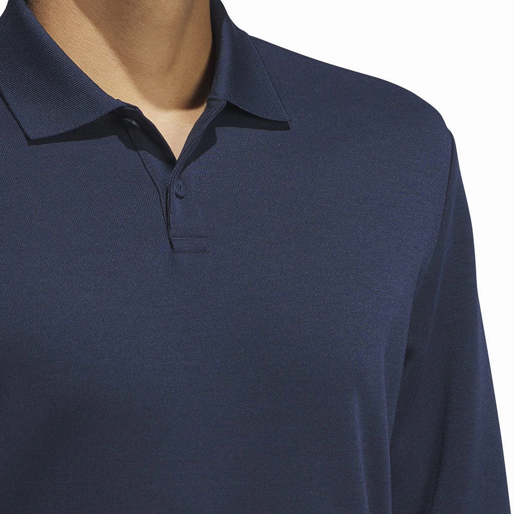 DoubleStitchedHem adidas Go-To Long Sleeve Polo Shirt - Collegiate Navy