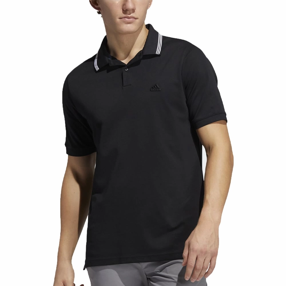AdvancedMoistureManagement Soft and Light adidas Go-To Pique Polo Shirt - Black/White