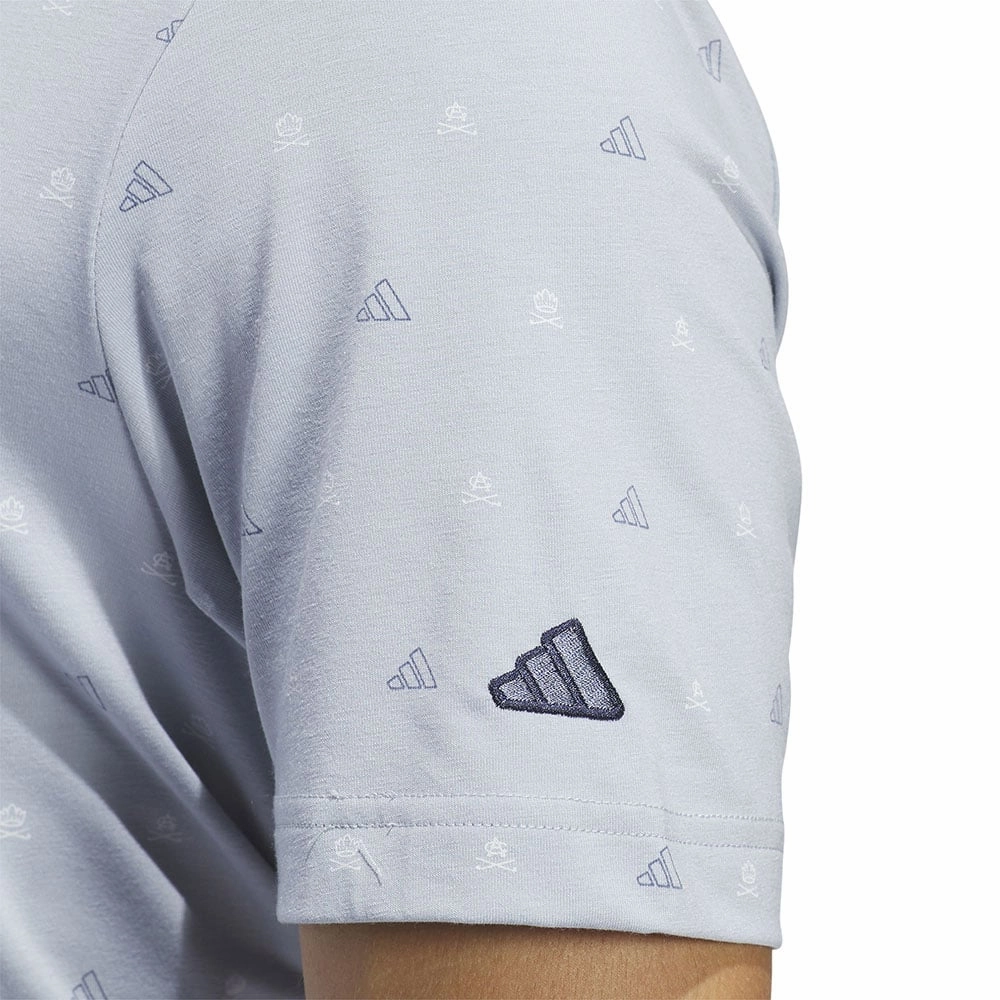 Simple Wear Seasonal Wear adidas Go-To Print 2 Polo Shirt - Light Grey