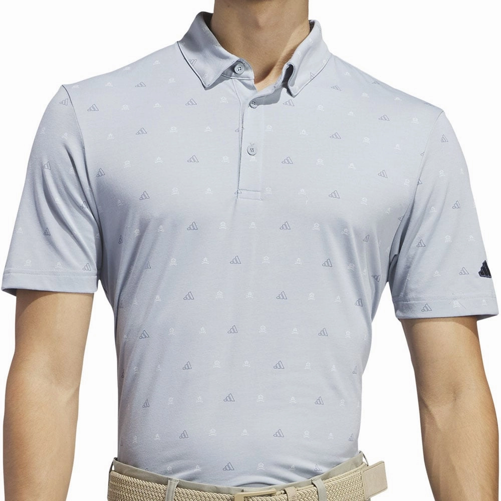 adidas Go-To Print 2 Polo Shirt - Light Grey Outdoor Style Trend Sophisticated Casual
