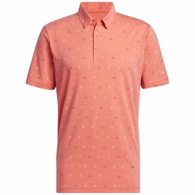 adidas Go-To Print 2 Polo Shirt - Preloved Scarlet Thermal Regulating Layer Classic Wearable