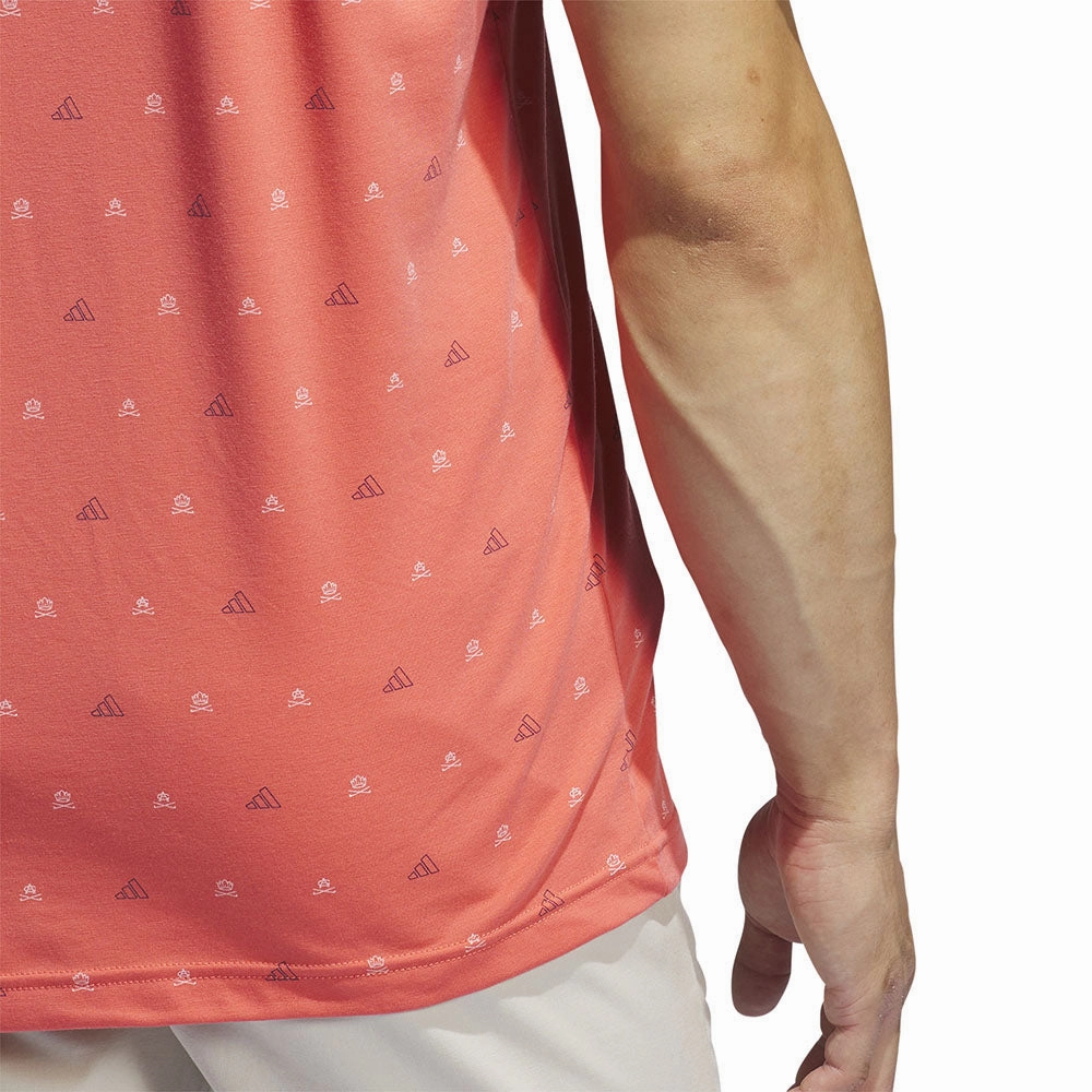 adidas Go-To Print 2 Polo Shirt - Preloved Scarlet Minimalistic Wear Thermal Regulation Fabric