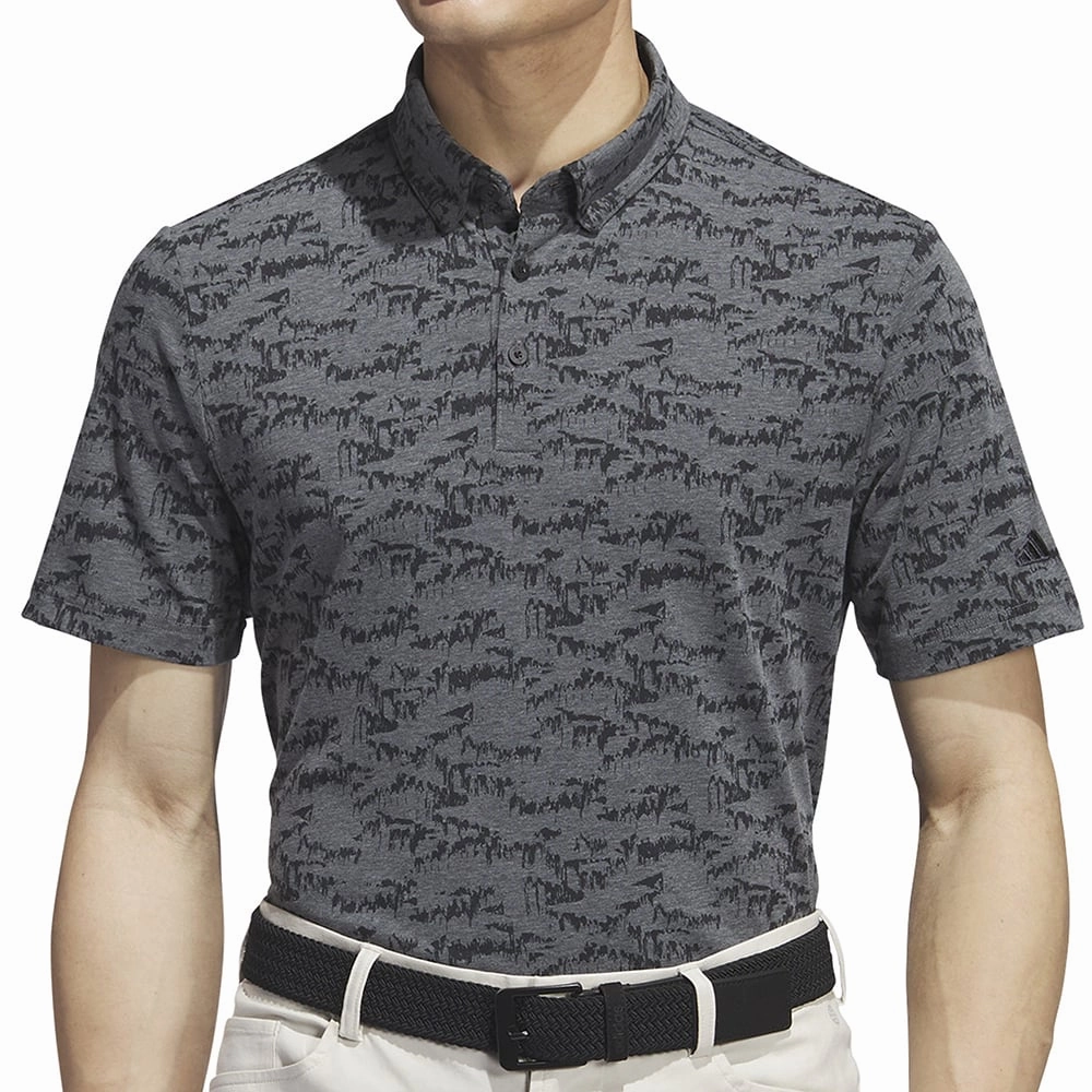 Easy Wear Look Athletic Comfort Wear adidas Go-To Print Polo Shirt - Black