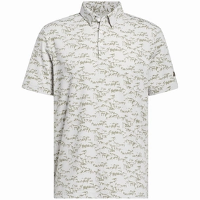informal gathering Low Impact Dye adidas Go-To Print Polo Shirt - White