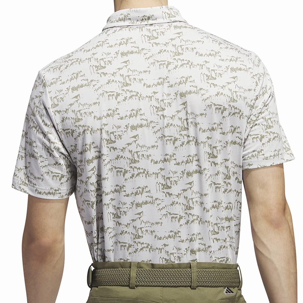 adidas Go-To Print Polo Shirt - White Sporty Chic Cold Wash Optimized
