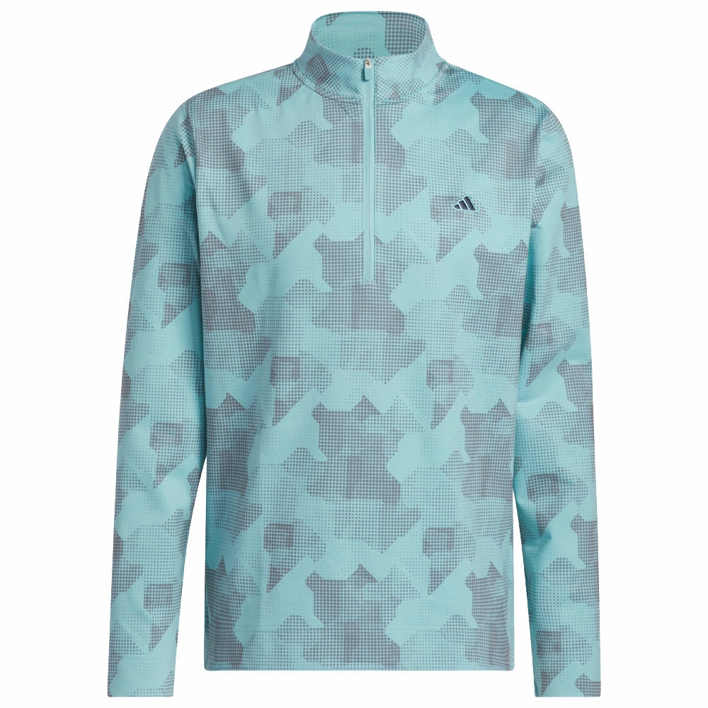 adidas Go-To Printed 1/4 Zip Pullover - Mint Ton Chill Vibe