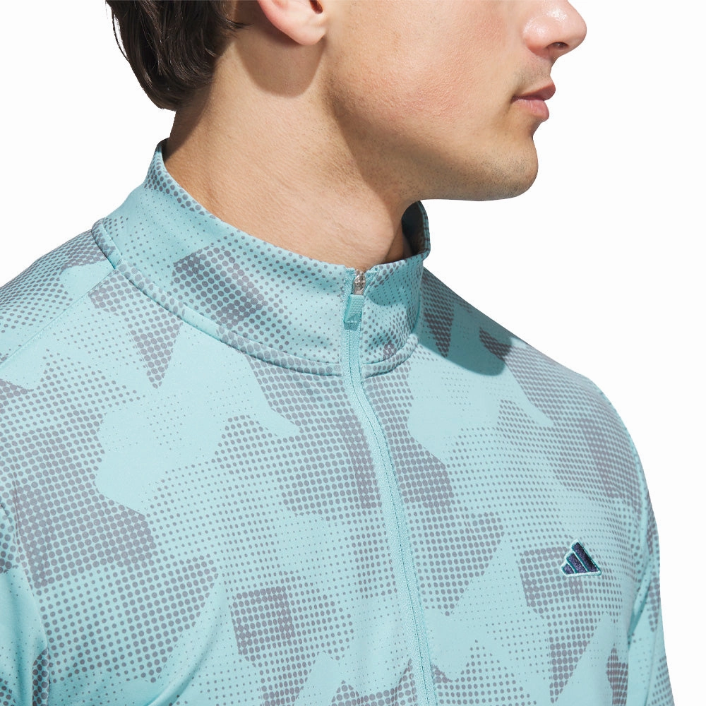 adidas Go-To Printed 1/4 Zip Pullover - Mint Ton ethnic print