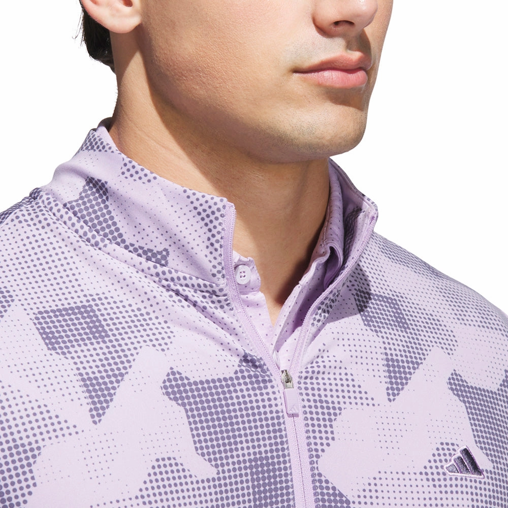 adidas Go-To Printed 1/4 Zip Pullover - Powder Plum product personalized touch