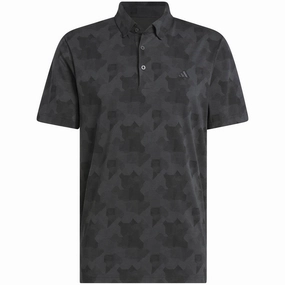 Travel Ready elastic waistband adidas Go-To Printed Polo Shirt - Carbon/Black