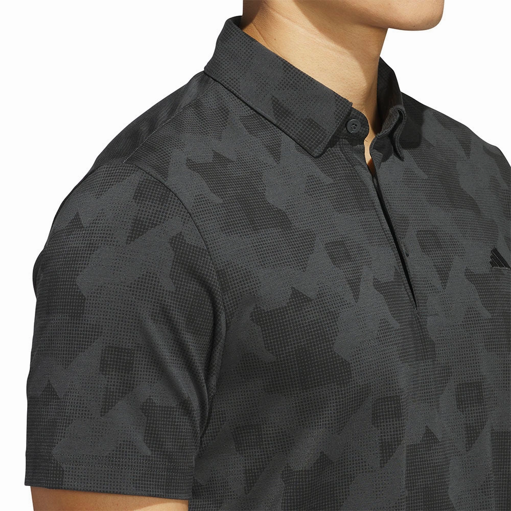 Active Look Basic Top adidas Go-To Printed Polo Shirt - Carbon/Black