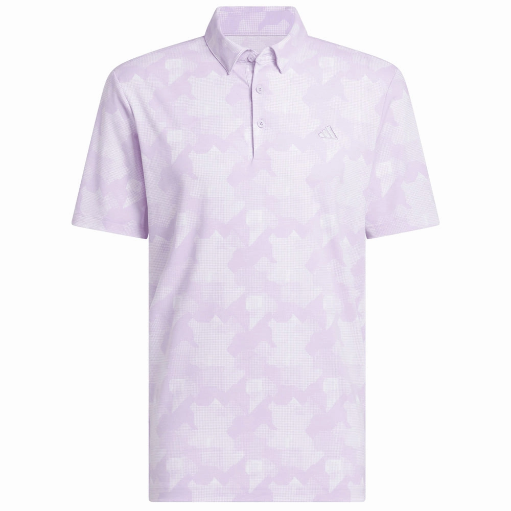 Tight Fit TaglessCollar adidas Go-To Printed Polo Shirt - Powder Plum/White