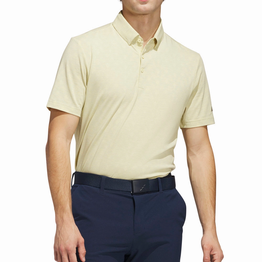 Chic Fit Cozy and Soft adidas Go-To Printed Polo Shirt - Powder Yellow/Wonder Silver