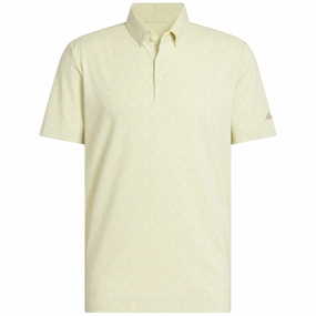 adidas Go-To Printed Polo Shirt - Powder Yellow/Wonder Silver Lightweight Wear waterproof