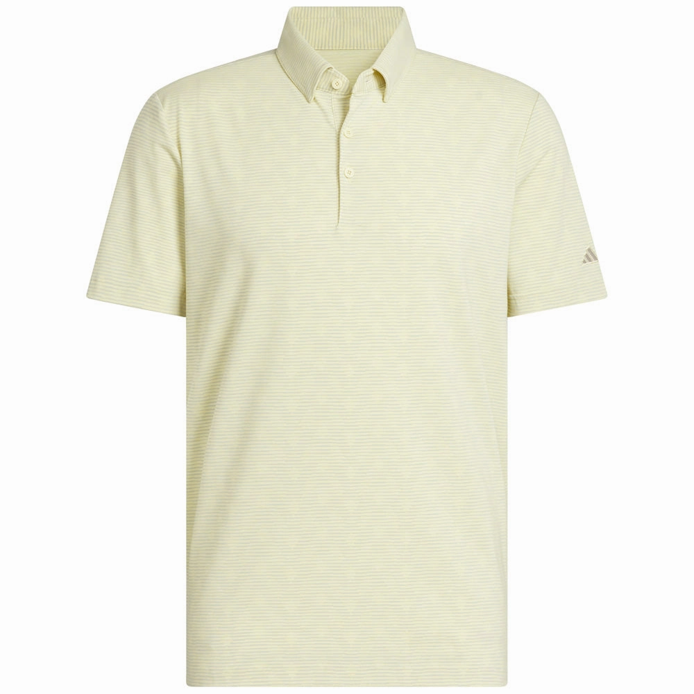adidas Go-To Printed Polo Shirt - Powder Yellow/Wonder Silver Lightweight Wear waterproof