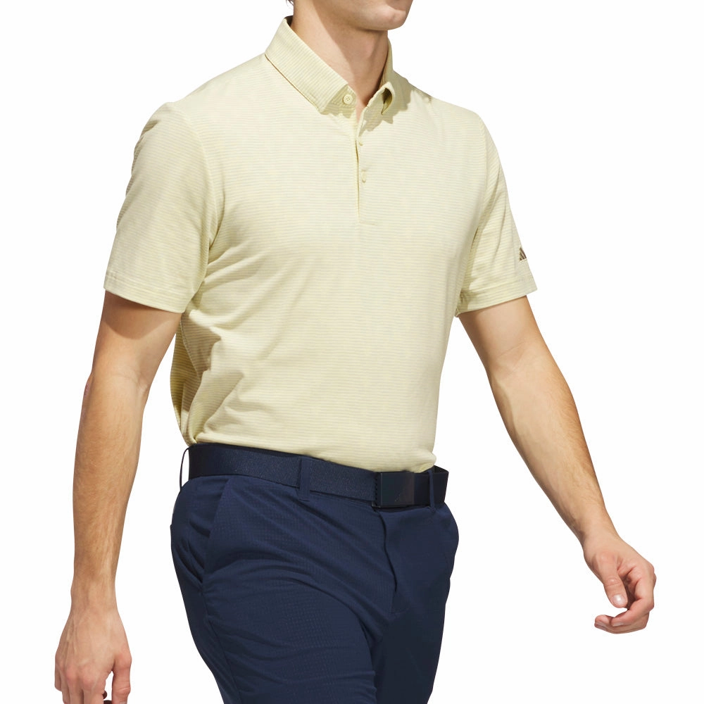 Anti Pilling Finish adidas Go-To Printed Polo Shirt - Powder Yellow/Wonder Silver