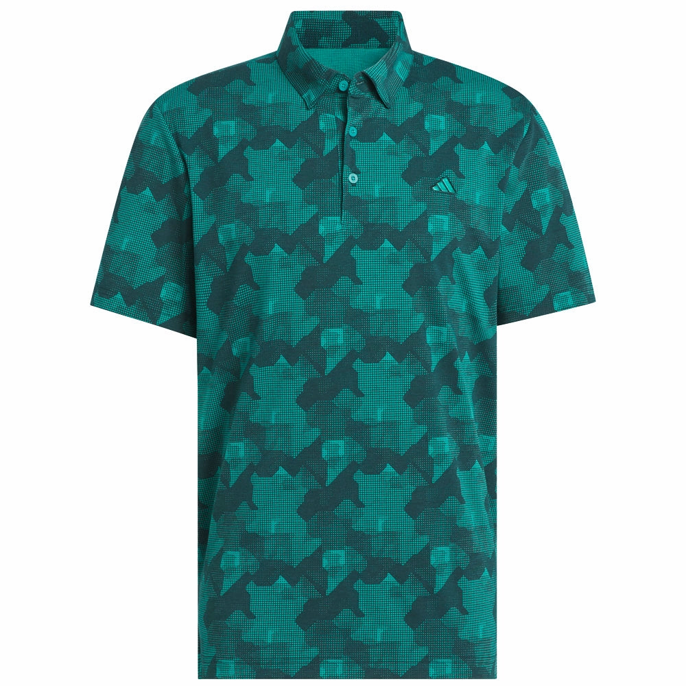 adidas Go-To Printed Polo Shirt - Pure Teal/Aurora Ivy safe for skin High Density Knit