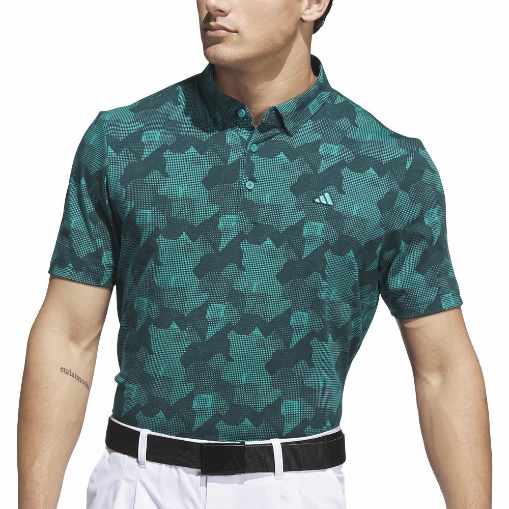 adidas Go-To Printed Polo Shirt - Pure Teal/Aurora Ivy Holiday Outfit