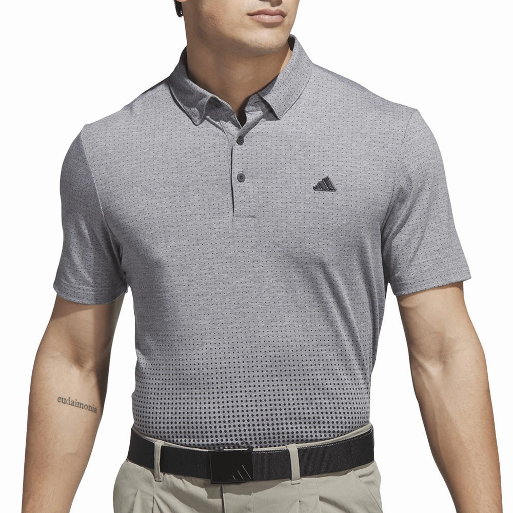adidas Go-to Rise Print Polo Shirt - Carbon Retro Style