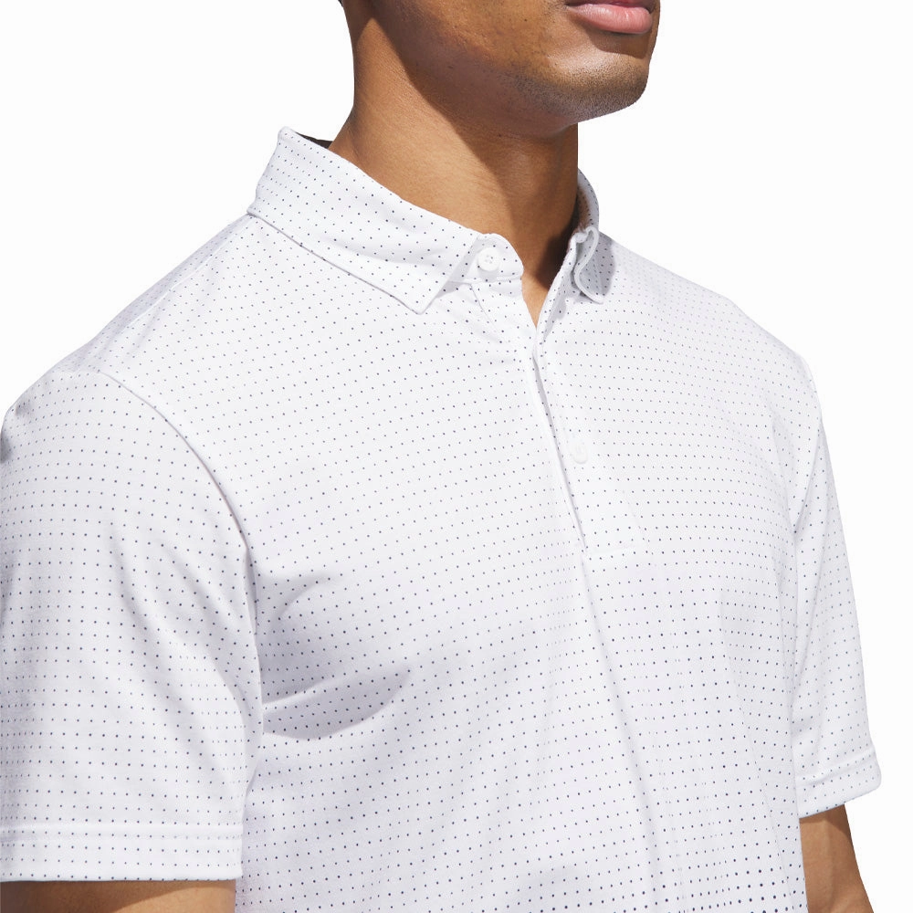 adidas Go-to Rise Print Sleeve Logo Polo Shirt - White Edgy Christmas