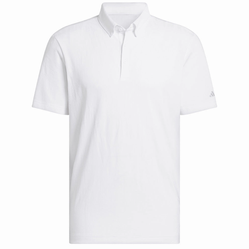 funky Layered Collar Structure adidas Go-to Textured Polo Shirt - White