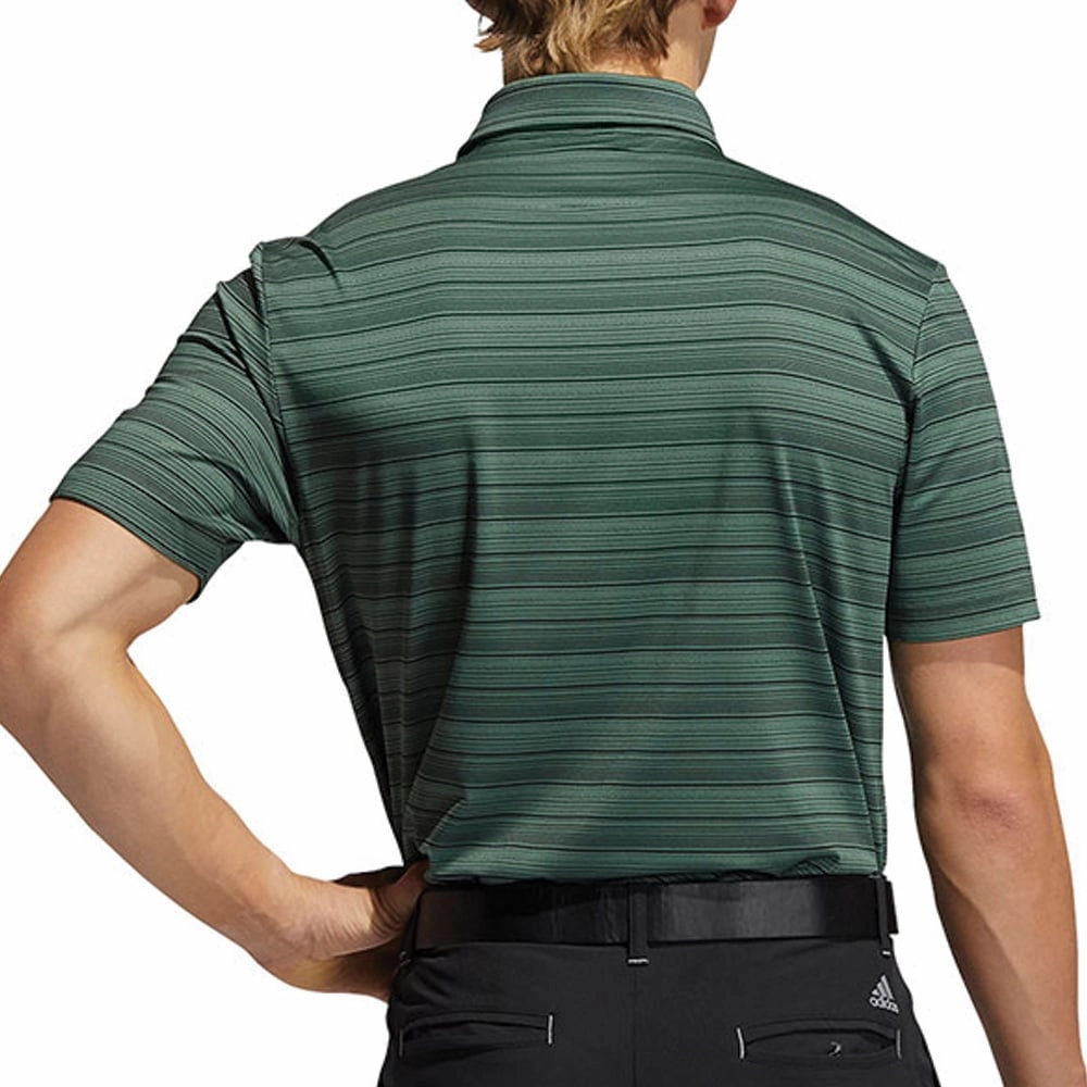 Seasonal Layering adidas Heather Snap Polo Shirt - Green Oxide/Black