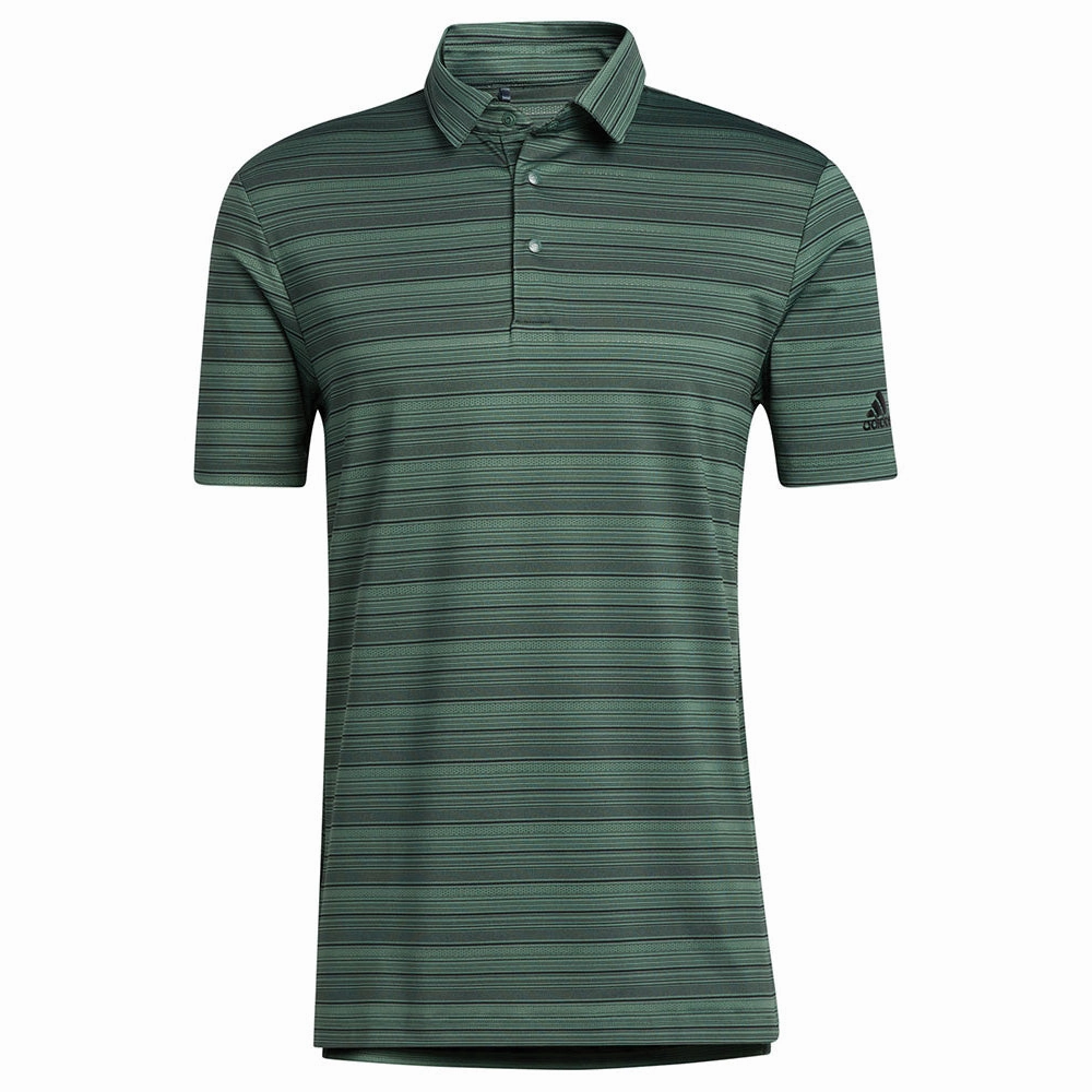 Easter adidas Heather Snap Polo Shirt - Green Oxide/Black