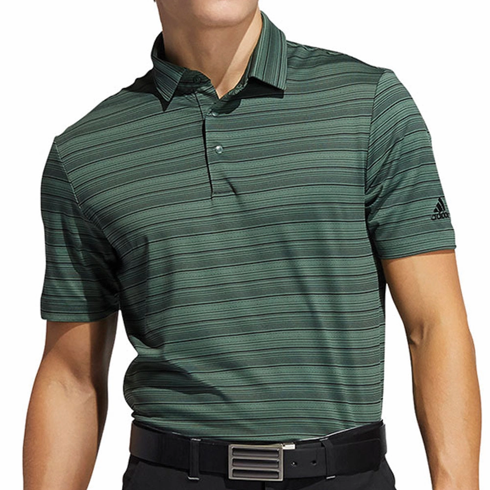 Minimal Trend kids' adidas Heather Snap Polo Shirt - Green Oxide/Black