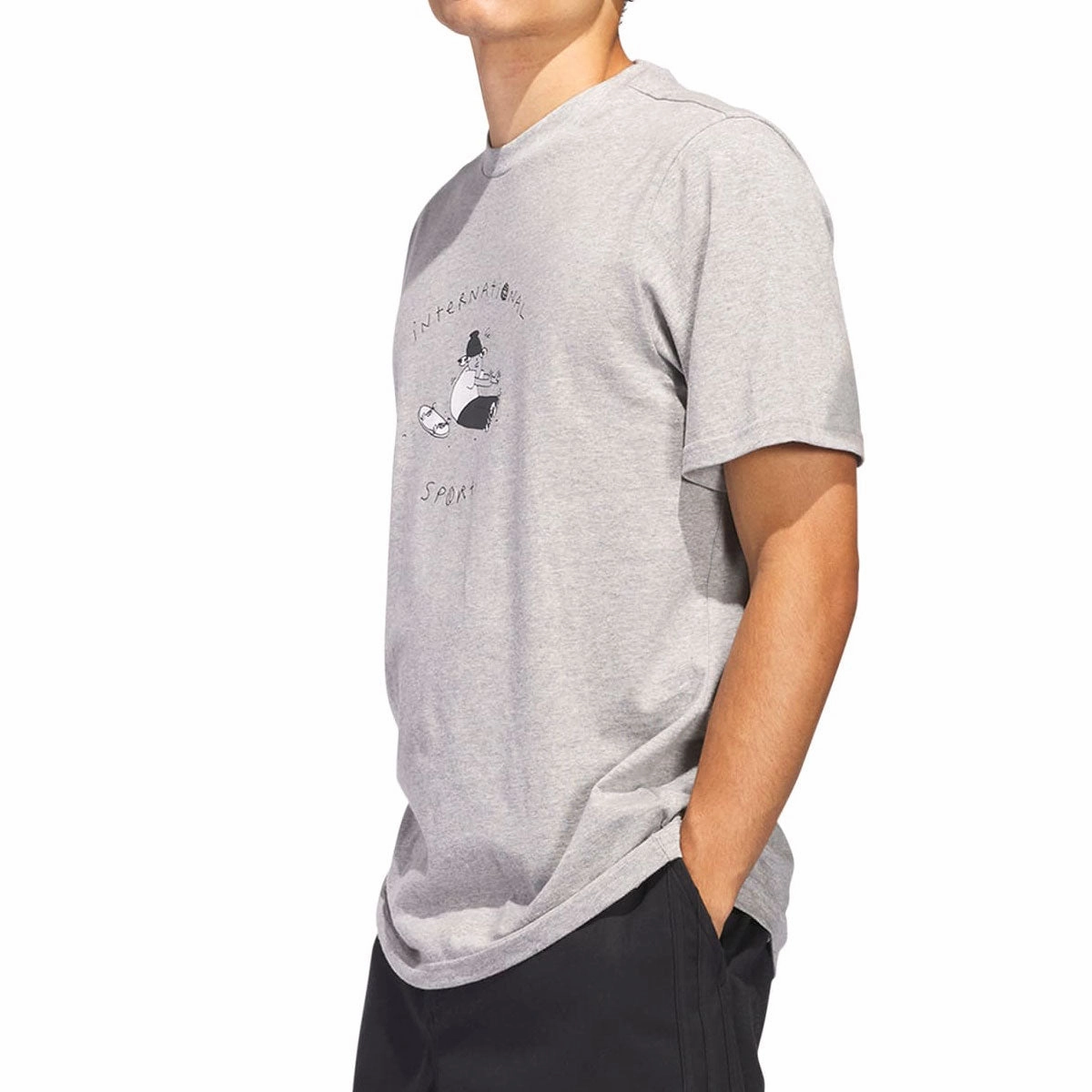 Essential Casual Adidas HJ Stretch T-Shirt - Medium Grey Heather