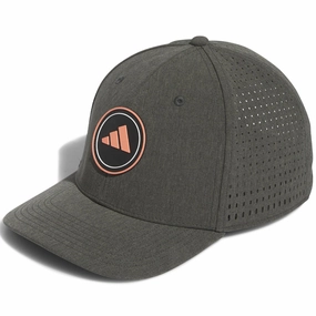 adidas Hydrophobic Waterproof Tour Cap - Olive Strata Mel Geometric Print