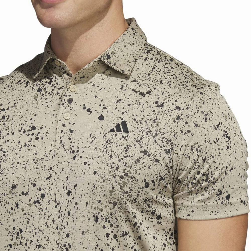 adidas Jacquard Polo Shirt - Hemp/Black/Olive Strata Timeless Top