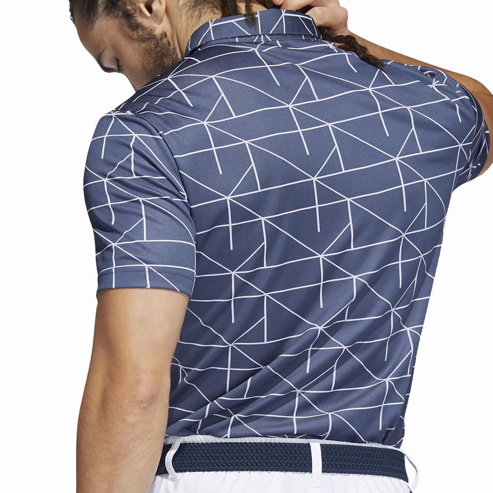 Comfort and Breathable Fashion Must-Have adidas Jacquard Primegreen Polo Shirt - Crew Navy/White