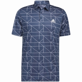 adidas Jacquard Primegreen Polo Shirt - Crew Navy/White Easy Wear Look Easy Care