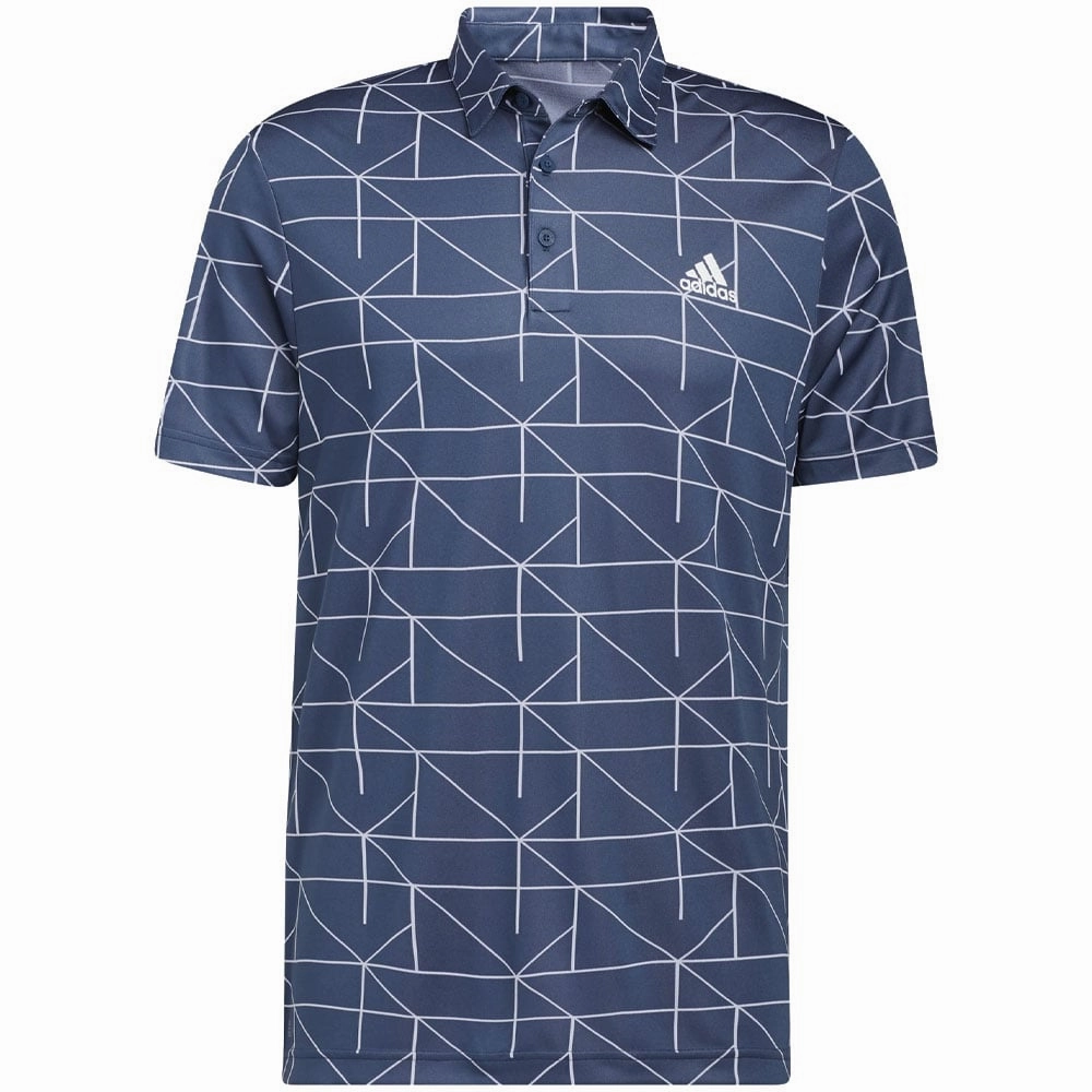 adidas Jacquard Primegreen Polo Shirt - Crew Navy/White Easy Wear Look Easy Care