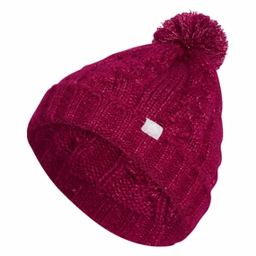 adidas Ladies PomPom Beanie - Power Berry Street Cool