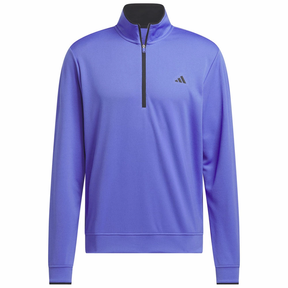 embroidery accents shrink-resistant adidas Lightweight 1/2 Zip Top - Cobalt Blue