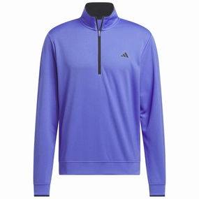 embroidery accents shrink-resistant adidas Lightweight 1/2 Zip Top - Cobalt Blue