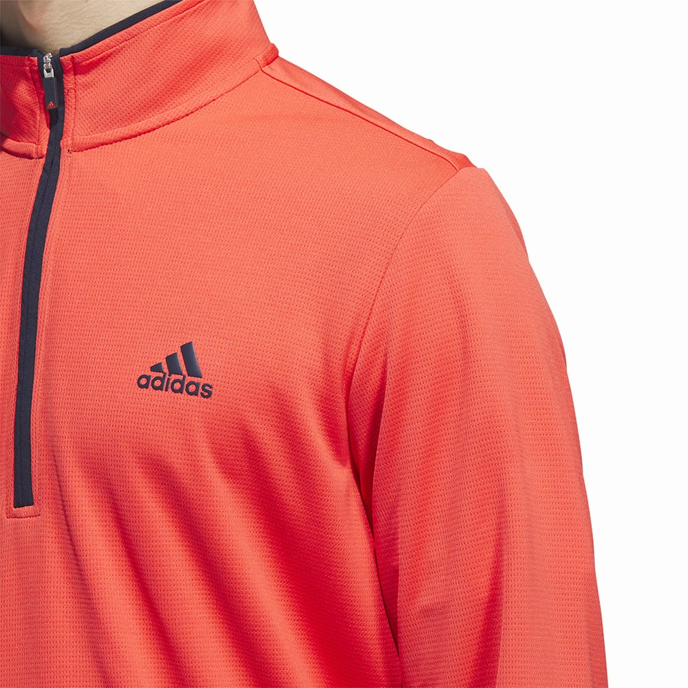 adidas Lightweight 1/4 Zip Pullover - Bright Red Essential Relaxed Casual Layer